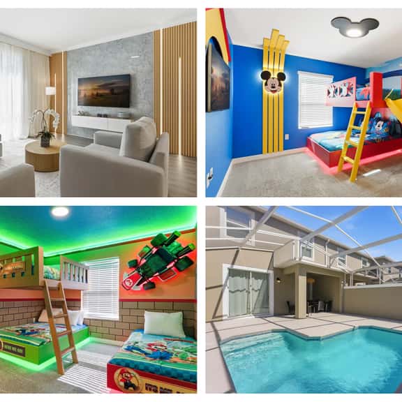Chic Family Retreat, Pool, Mario and Mickey Rooms - Image 1
