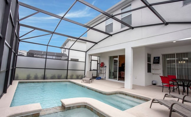 Private screened pool at a Kissimmee resort home